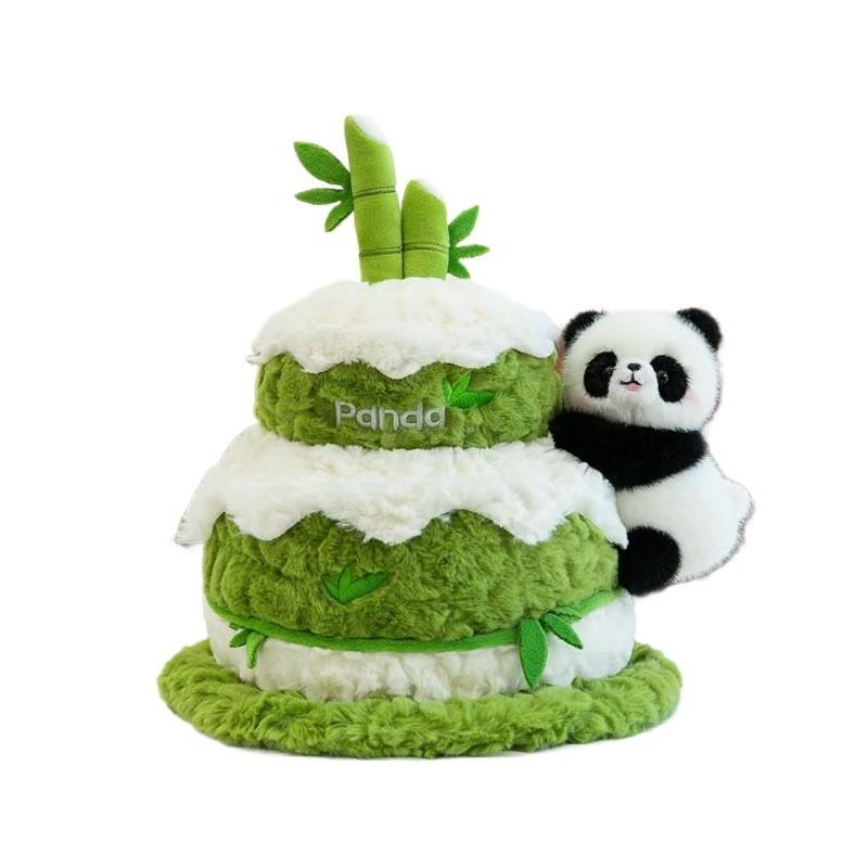 Panda Plush Toy With Double Layer Cake Design For Kids And Gift Giving