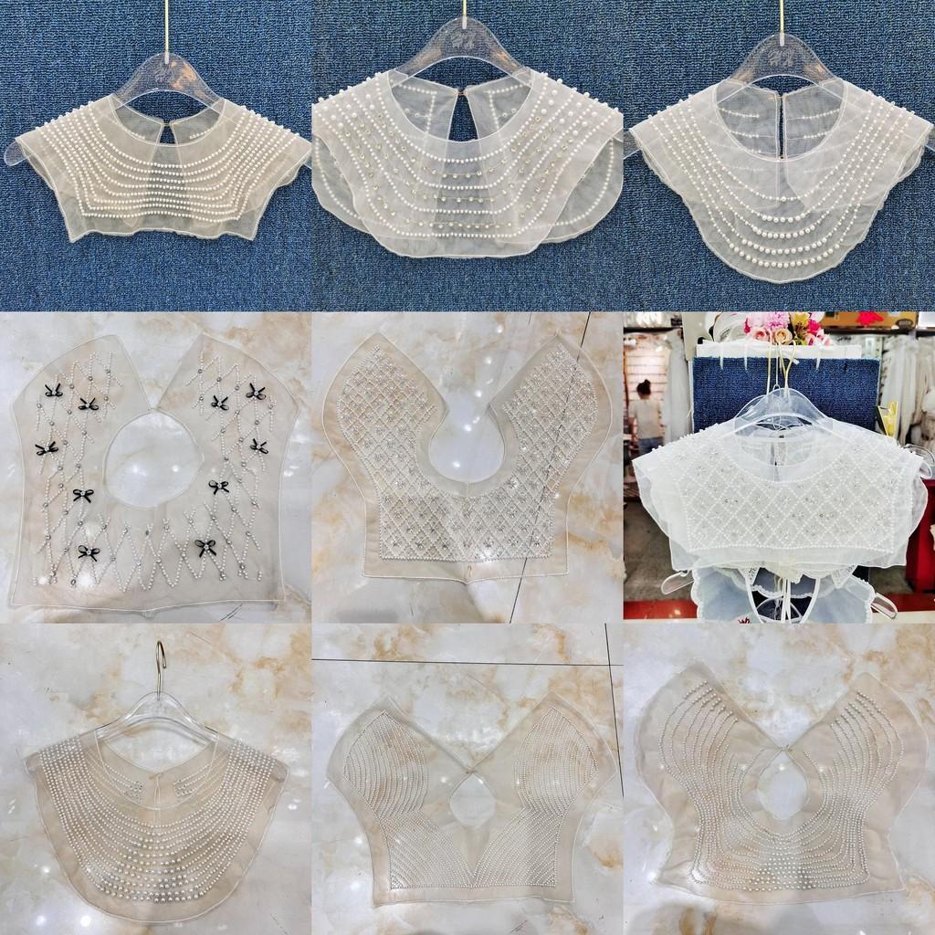 Girl Hollow Mesh Collar With Artificial Pearls And Rhinestone Decor Gift For