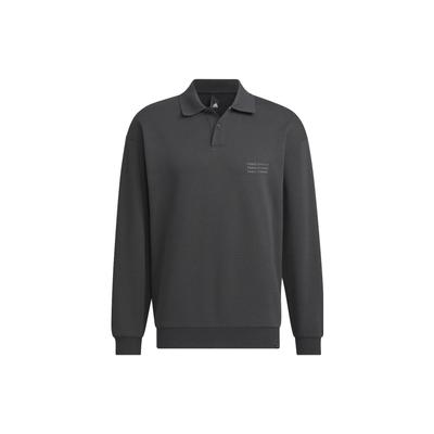 Sportswear Jacket Letter Print Long Sleeve Polo Shirt Men Jacket Carbon-Black IS7419