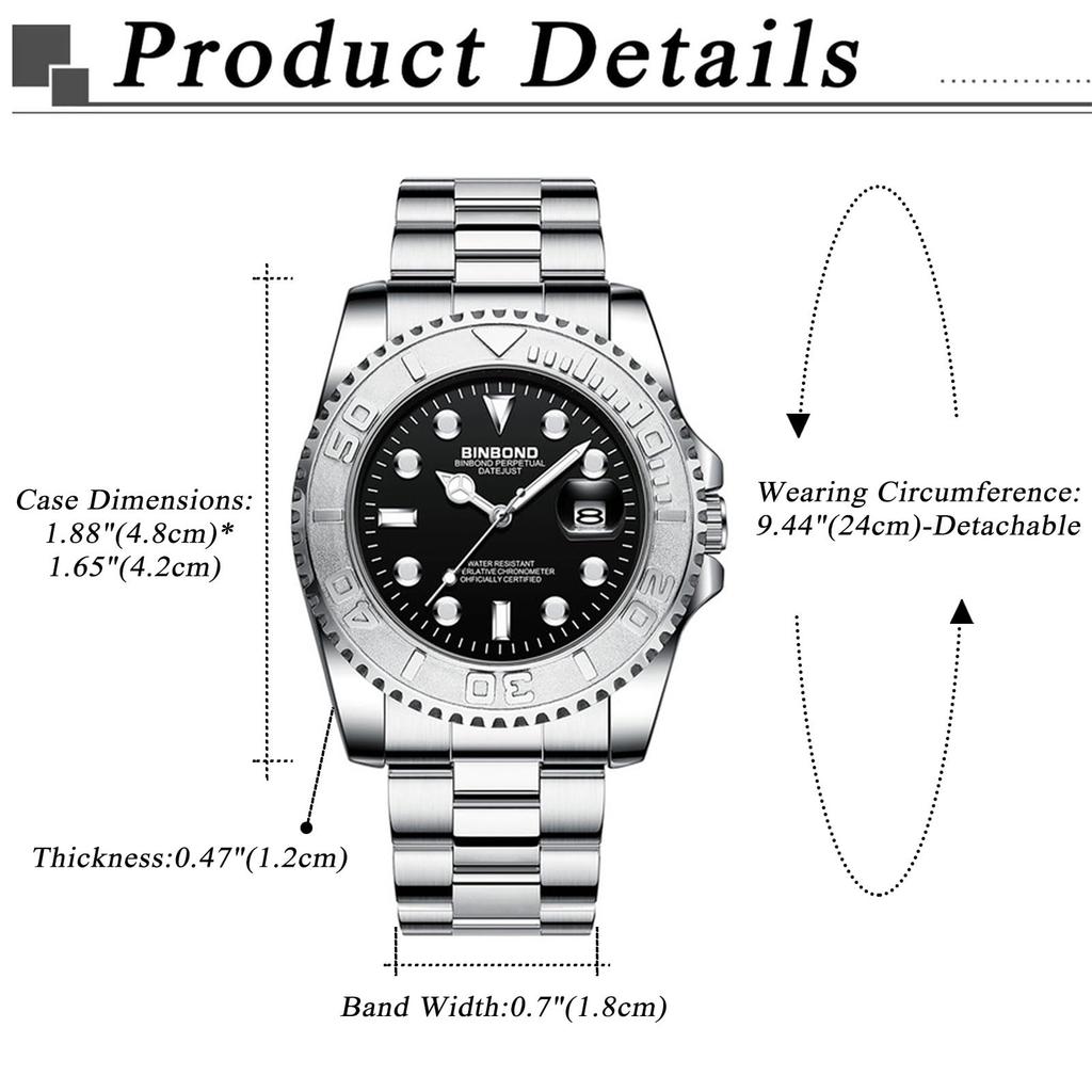 Calendar Waterproof Silver With Rotating Bezel Luminous Analog Stainless Steel Strap Quartz Watch Fashion Watch Silver Boyfriend Gift Men's Watch -