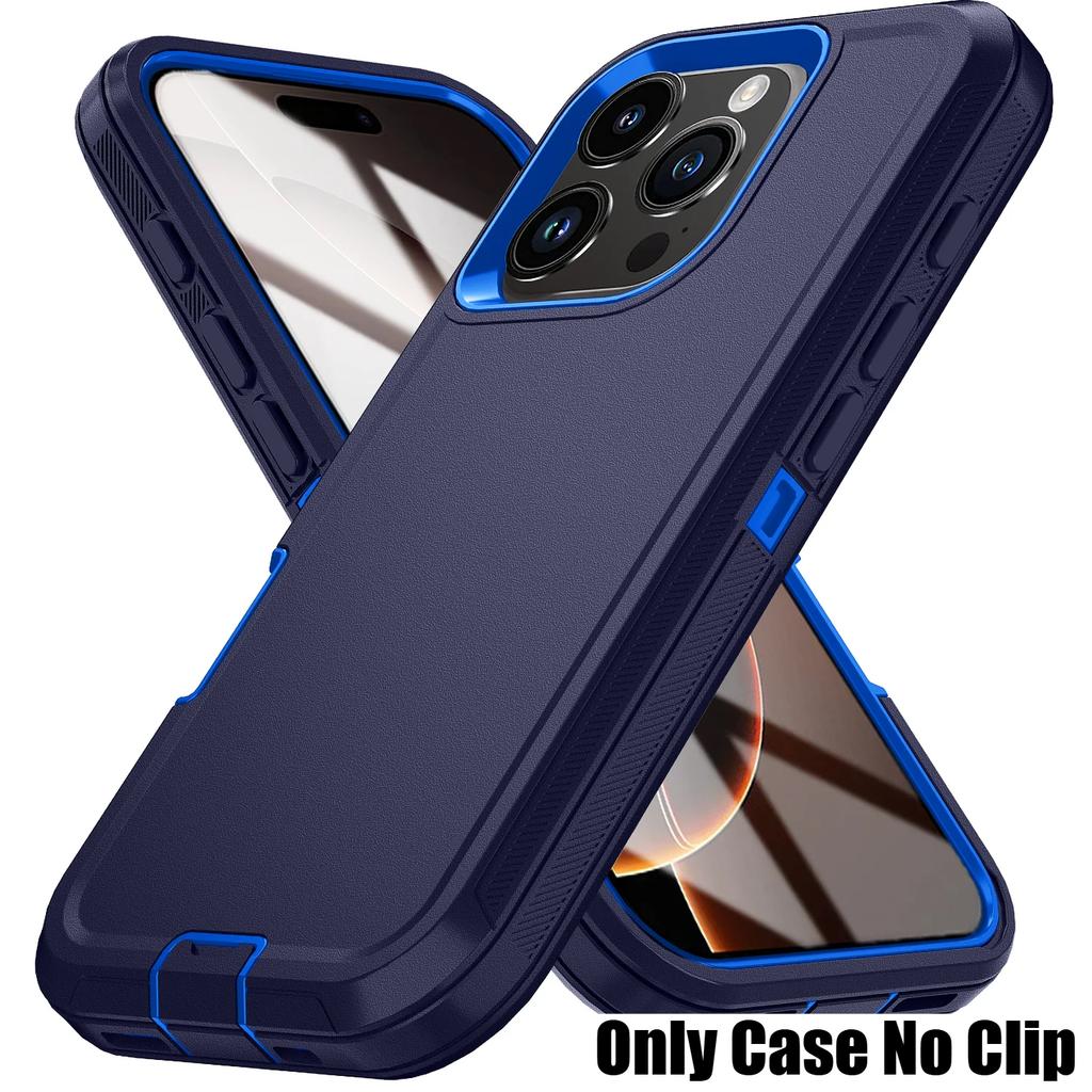 Military Defender Shockproof Armor Phone Case For IPhone Air 17 16 Pro Max 15 14 Plus 13 12 11 Smooth-Touch Ott PC+TPU Box Non-slip Protect Cover Clip