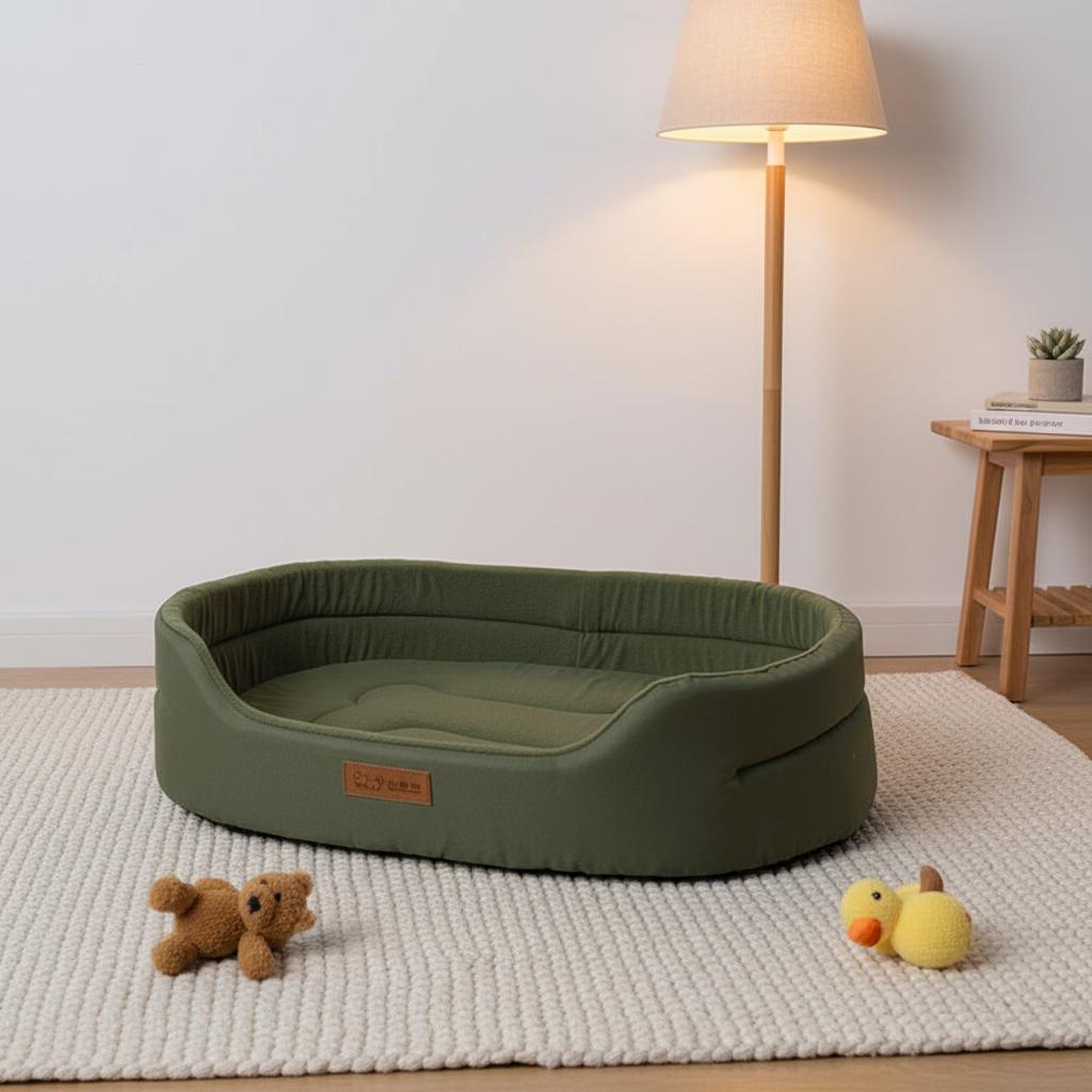 Chew Proof Oxford Cloth Dog & Cat Bed Cave-Orthopedic Support for Large Dogs Oval All-Season Warm Box Pet Bed