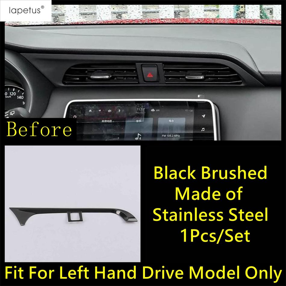 For Nissan Kicks 2017 -  Central Control Middle Air AC Outlet Vent Warning Lamp Frame Cover Trim Stainless Steel Accessories