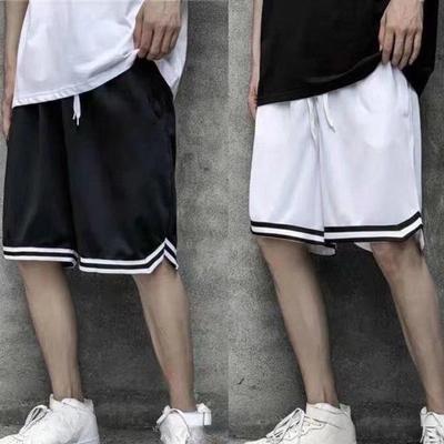 Pantalon de basket-ball respirant pour homme, short de sport ample à séchage rapide, longueur genou, pantalon large à cinq points