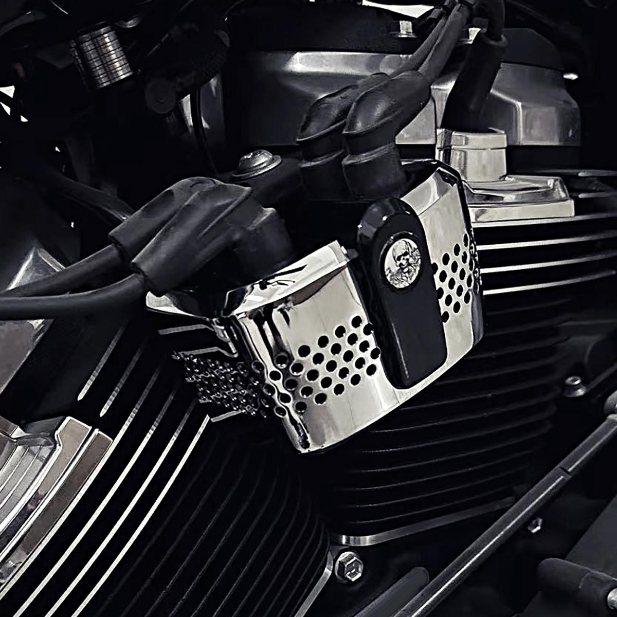 

Крышка катушки зажигания Черный хром для Harley Softail Fatboy Slim Street Bob Breakout Low Rider Fat Bob Heritage Classic 2018-2025