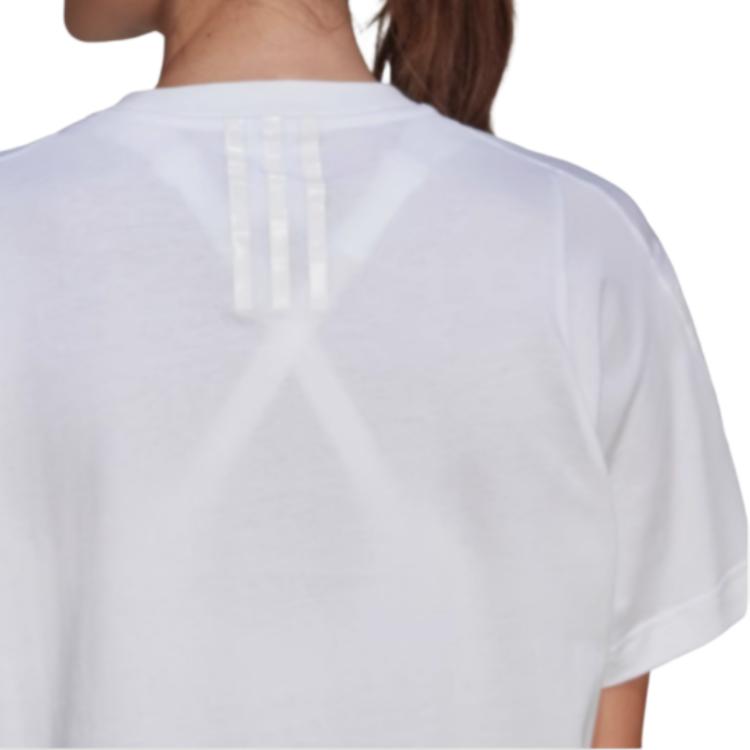 adidas T Shirts Women's White Crew Neck Moderate Straight Fit HB1443