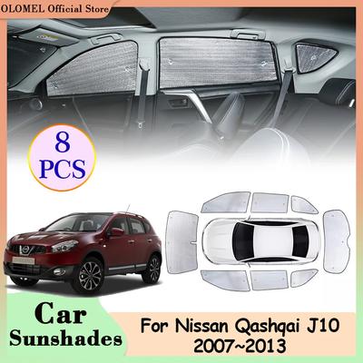 Πλήρης κάλυψη αυτοκινήτου για Nissan Qashqai J10 Dualis 2007~2013 Αξεσουάρ κουρτίνας αλεξήλιο στο πίσω πλευρικό παράθυρο