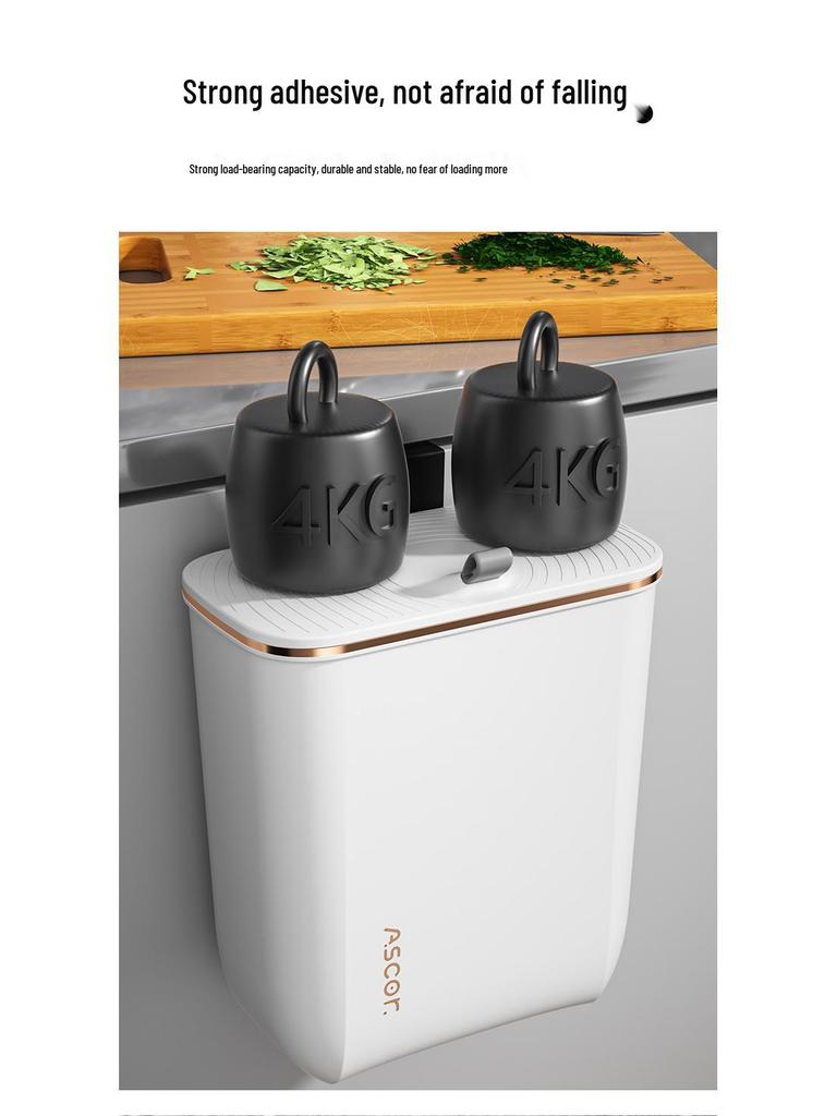 Duży kosz na śmieci wiszący na ścianie z pokrywką do łazienki, kuchni, sypialni i salonu