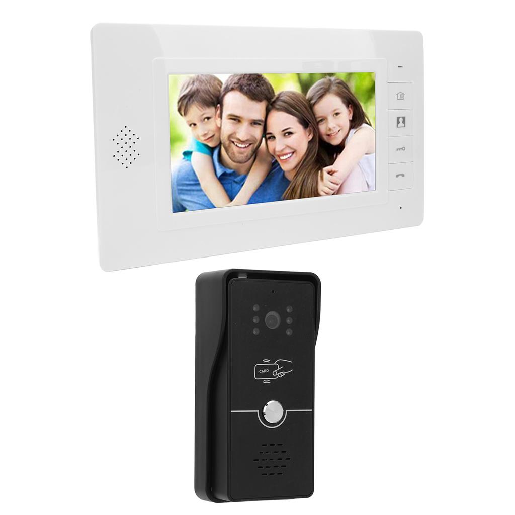 Système d'interphone vidéo filaire Écran LCD 7 pouces Vision nocturne Système d'interphone visuel grand angle 120 degrés