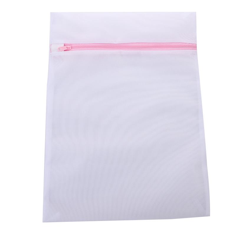 Pink Zipper Mesh Laundry Bag for Delicates and Travel Storage