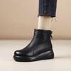 Autumn and Winter Velvet Short Boots Thick-soled Side Zipper Round Head Winter Boots Short Flat-bottomed Fashion Boots