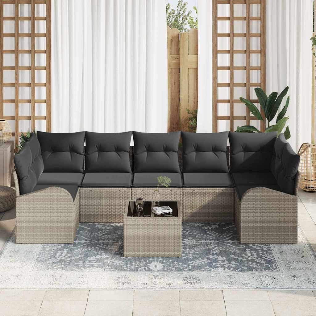 Garden Sofa Set 8 pcs Light Grey and Dark Grey 289 x 124 x 69 cm