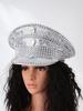 Unisex Y2K Stage Hat with Metal Rivets & Sequins Teardrop Gem