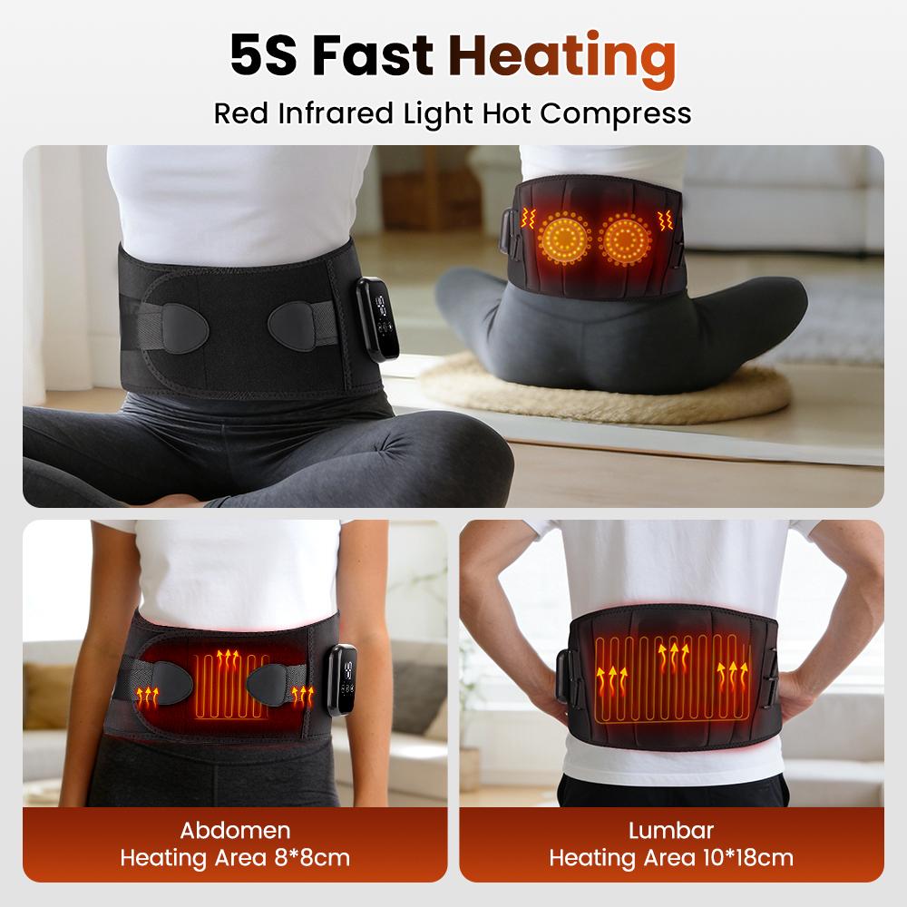 Electric Heating Waist Massager Belts Vibration Heated Pads Back Protector Adjustable Lumbar Compression Support Brace Belt