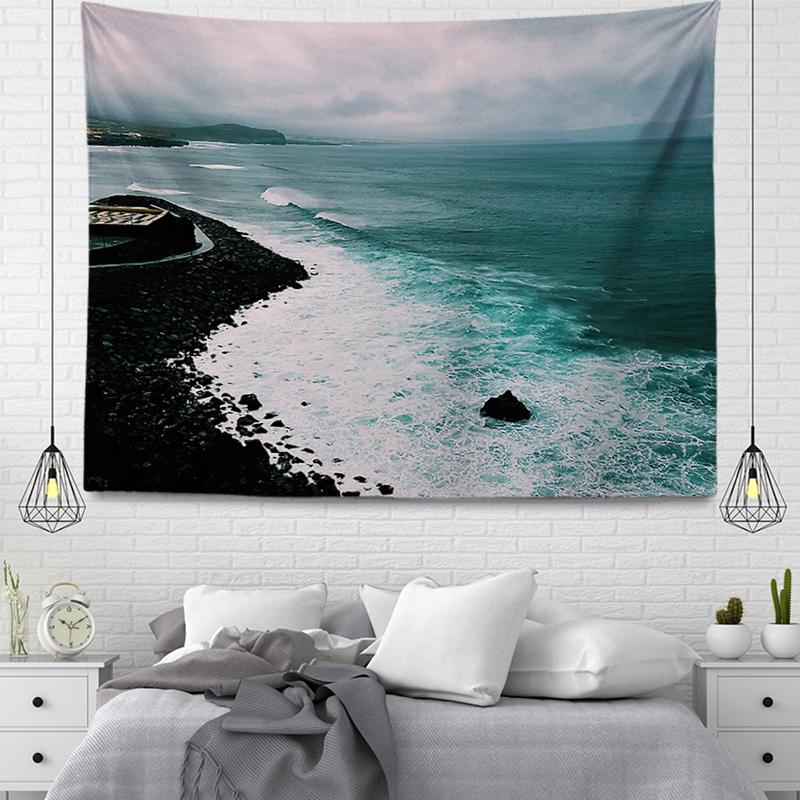 Wall Decor Tapestry Beautiful Room Decoration Blue Beach Accessories Wall Hanging Large Fabric Wall Home Autumn Decoration