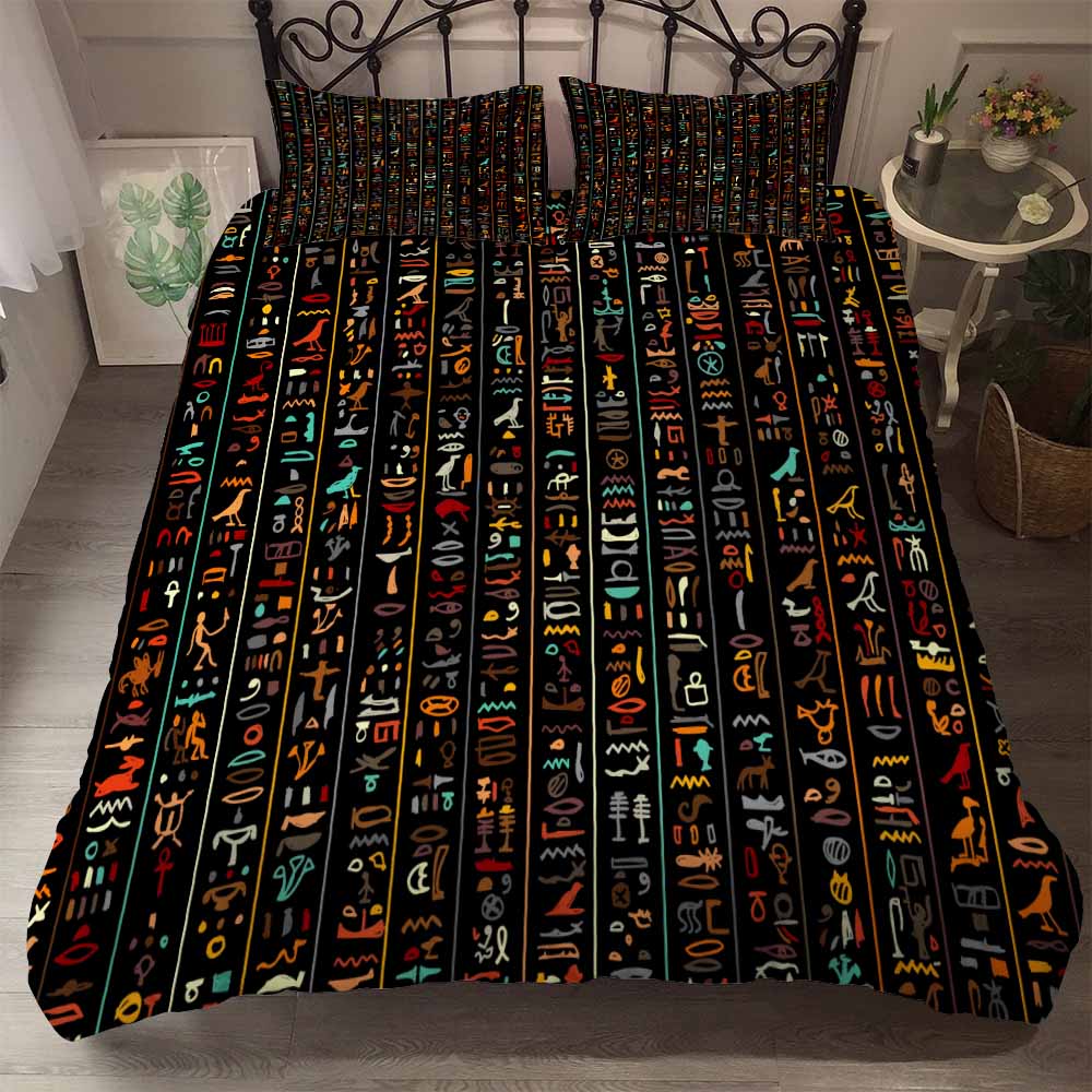 

Bedclothes Egypt Style Beddingset Black Duvet Cover Sets Pillowcases High-quality Super Soft And Comfortable Cotton Bedding Set EU single(135x200cm)
