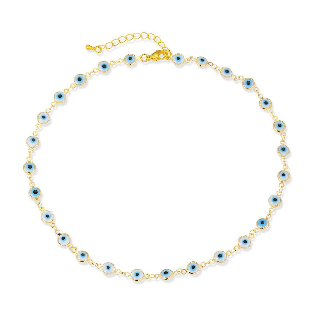 New Necklace Necklace of Devil's Eye Female Personality Minority Simple Creative Trend Mixed-color Clavicle Chain Jewelry