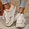 Women's Large Size Spring Fall Retro Flat Wedge Athletic Casual Shoes.