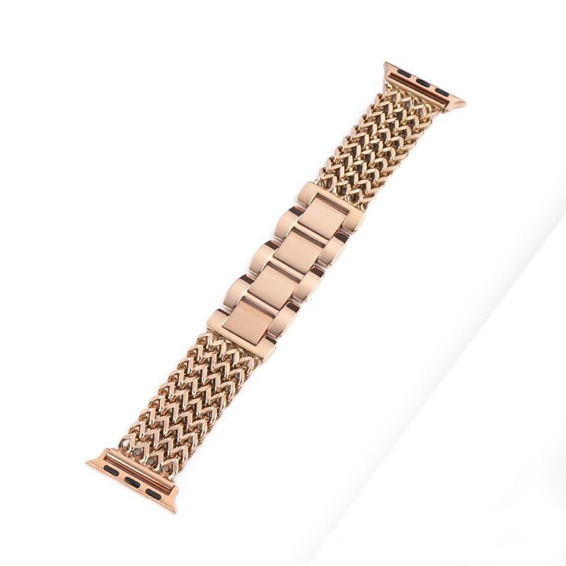 Heart Weave Stainless Steel Watch Band for Apple Watch iWatch 12/11/10/Ultra/SE Metal Replacement Strap Silver