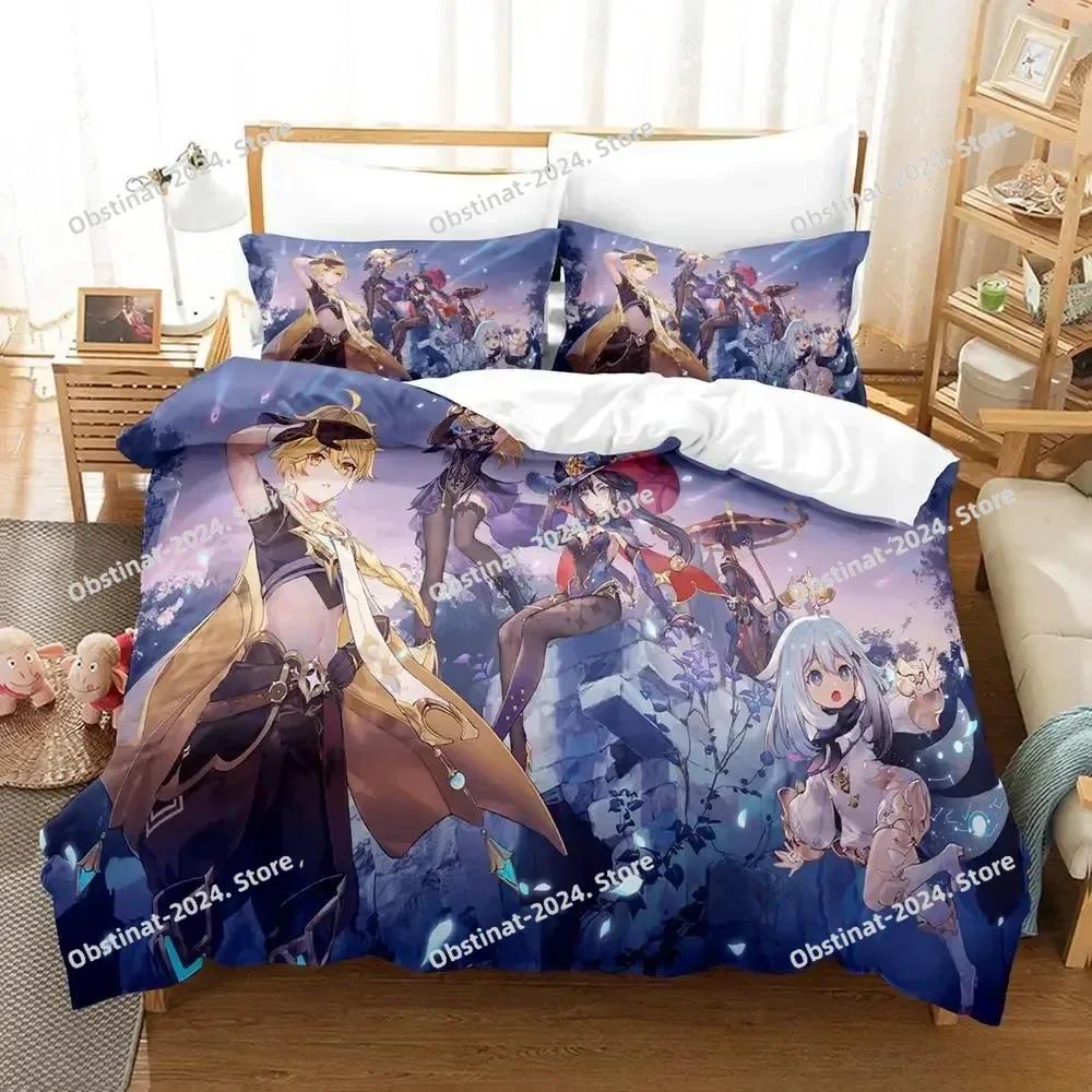 Anime Game Genshin Impact Scaramouche Beding Set Printed With Pilowcase Soft Duvet Cover Soft Single Double Quen Super King-Sized Dimensionsd