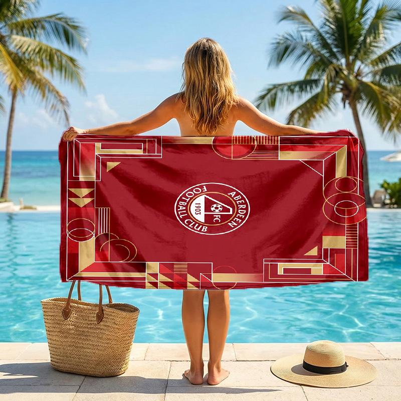 Asciugamano da Spiaggia Asciugatura Rapida Aberdeen FC Stampa Microfibra Assorbente Portatile da Viaggio Asciugamano da Nuoto