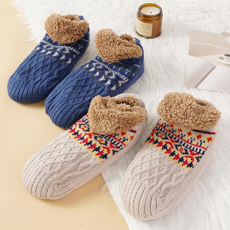 Plus Size Fall and Winter Floor Socks Home Warm Women's Men's Snow Socks Slippers Women's Non-slip Yoga Socks Sleep Carpet