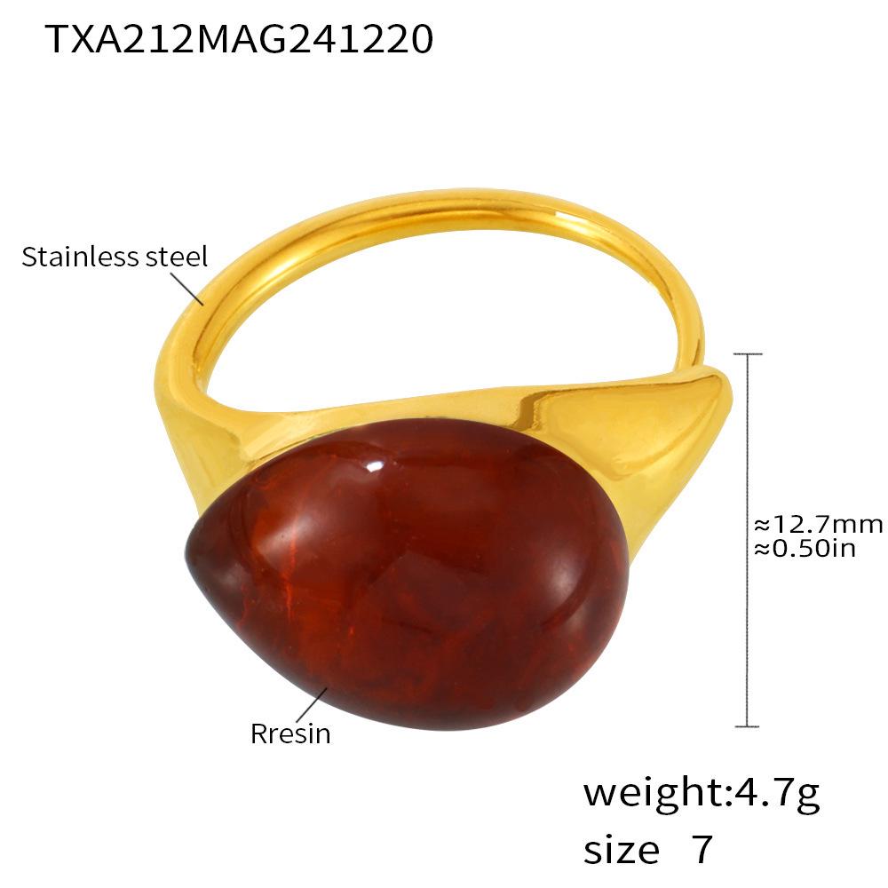 Qiong Yao Adjustable Multi-Color Water Drop Resin Steel Ring for Women Size 7