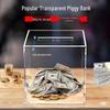 Clear Acrylic Piggy Bank - Save Only Design, Stylish Savings Jar for Adults & Kids, Large Capacity