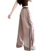 Womens High-Waisted Wide-Leg Striped Quick-Dry Cargo Pants Cotton Nylon Blend Lightweight