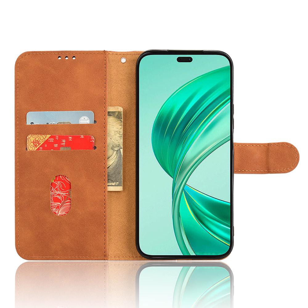 For Honor X8c 4G Leather Case Skin Feel Anti Drop Wallet Flip Phone Cover