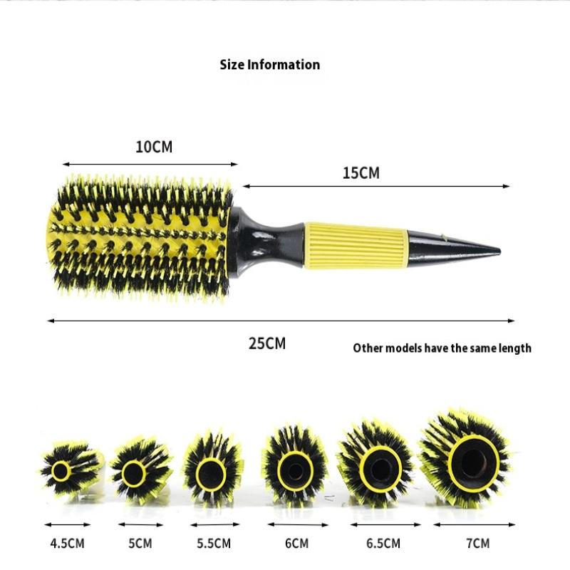 Professional Round Wooden Hair Brush Boar Bristle Mix Nylon Salon Women Hair Styling Tools Hair Curler