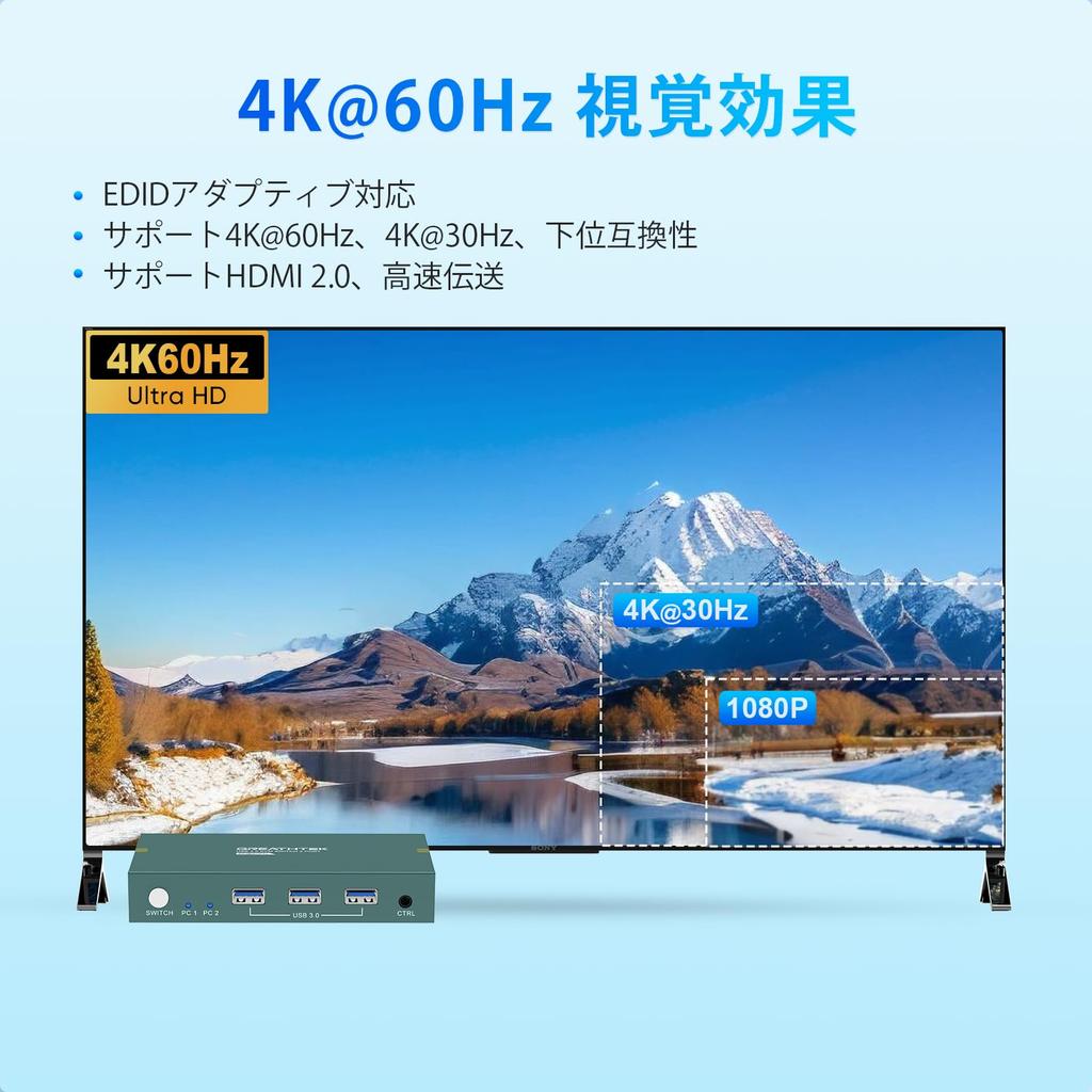 KVM-Switch 2 Eingänge 1 Ausgang KVM-Switcher Schaltet 2 PCs und 1 Monitor um KVM-Switch HDMI hat 3 Ports Unterstützt gemeinsame Tastatur und Maus Druckknopf und