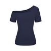 Off-shoulder Short-sleeved T-shirt Women's Slanted Shoulder Summer Slim-fitting Versatile Top, Thin Design Sense Design Sense Bottoming Shirt