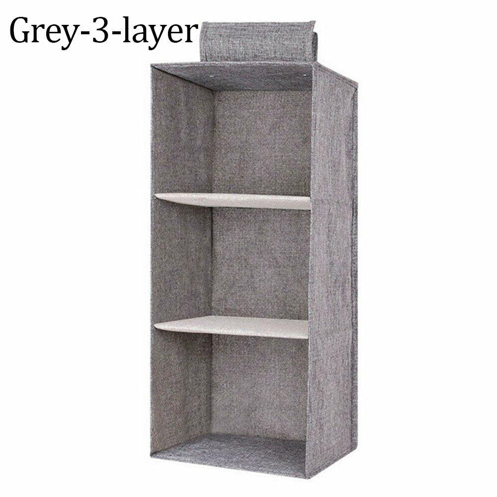 Space Saver Foldable Wardrobe Storage Bags Anti-dust Drawer Hanging Storage Pouch 3/4/5 Layers Cotton Clothes Organizer