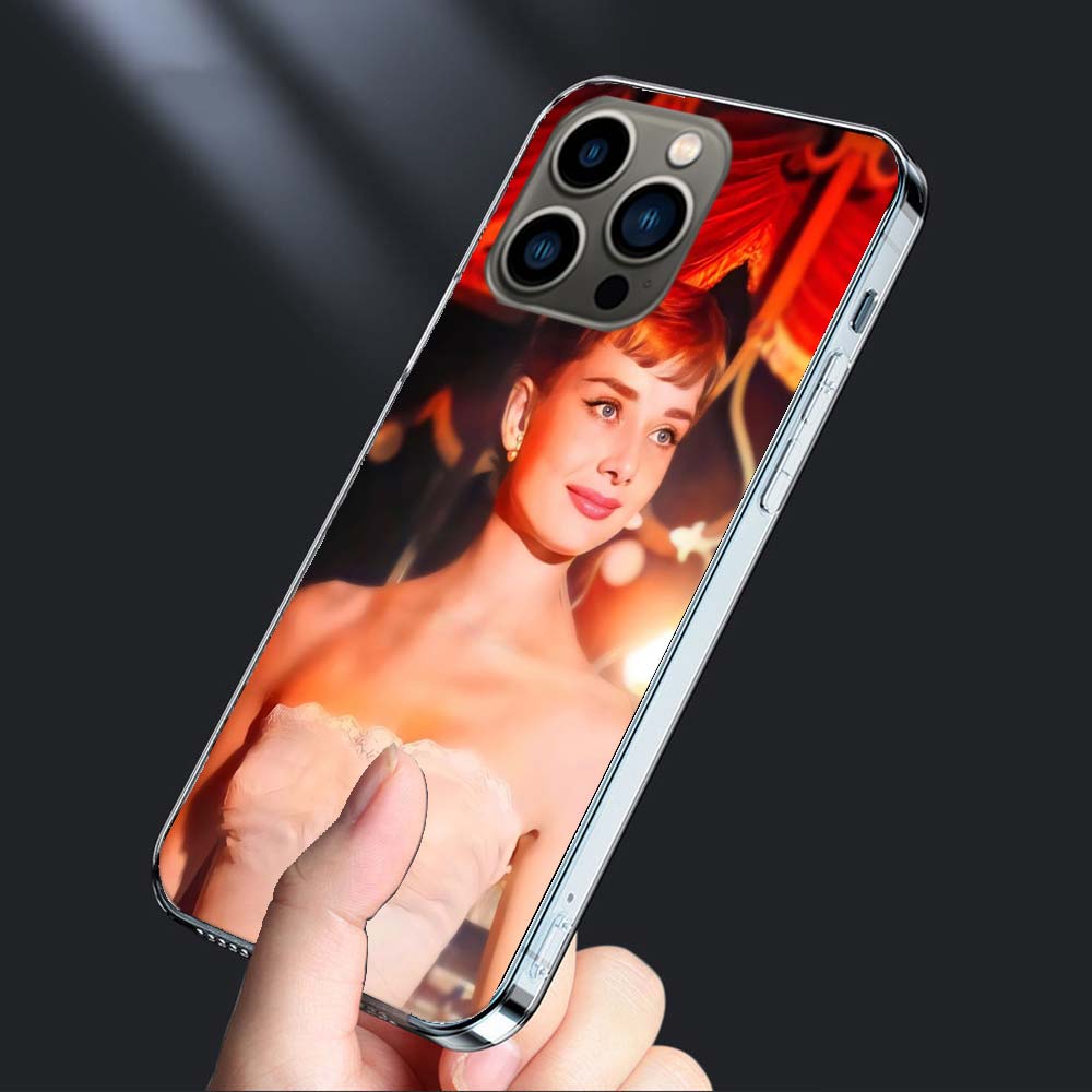 Audrey Hepburn Phone Case For Iphone 16E 15 Pro 14 Plus 17E 16 17 Pro Max Air 11 12 13 Mini Shockproof Capa Cute Cover TPU Cl