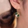 Green Lucky Four-leaf Clover Ear Buckle Niche Design Earrings Exquisite Fashion Joker Earrings