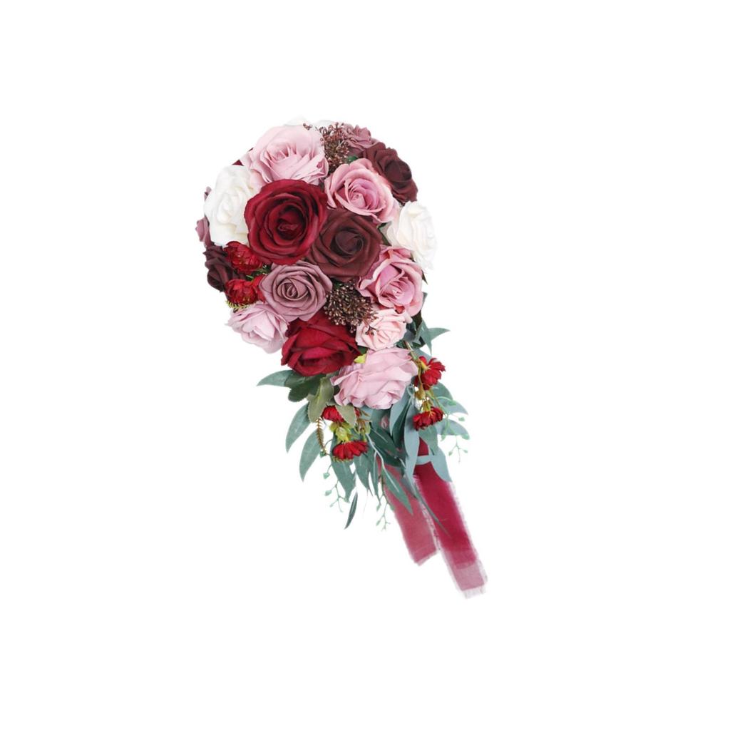 Elegant Wedding Bouquets for Bride Waterfall Shape Handmade Decor