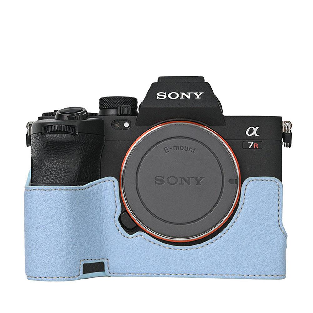 A7R5 Magnetic PU Leather Camera Half Case for Sony A7R5 Alpha 7R V A7RM5 Bottom Opening Cover