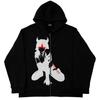 Y2K dark cross-border personality street loose pocket women's top sports zipper cardigan goth hoodie cardigan