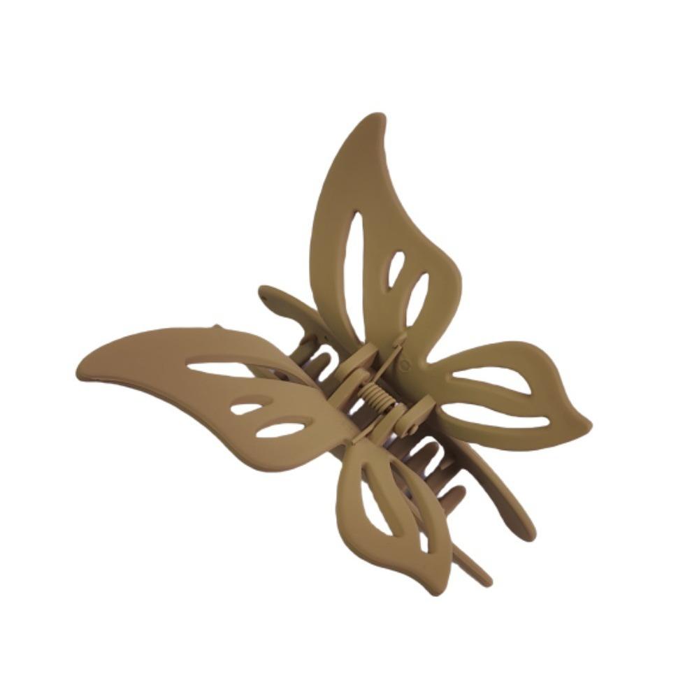 Solid Color Frosted Hollow Butterfly Hair Claw Clip Women Girls Back Head Hair Clip Barrettes Fashion Acrylic Bath Clip Headdres