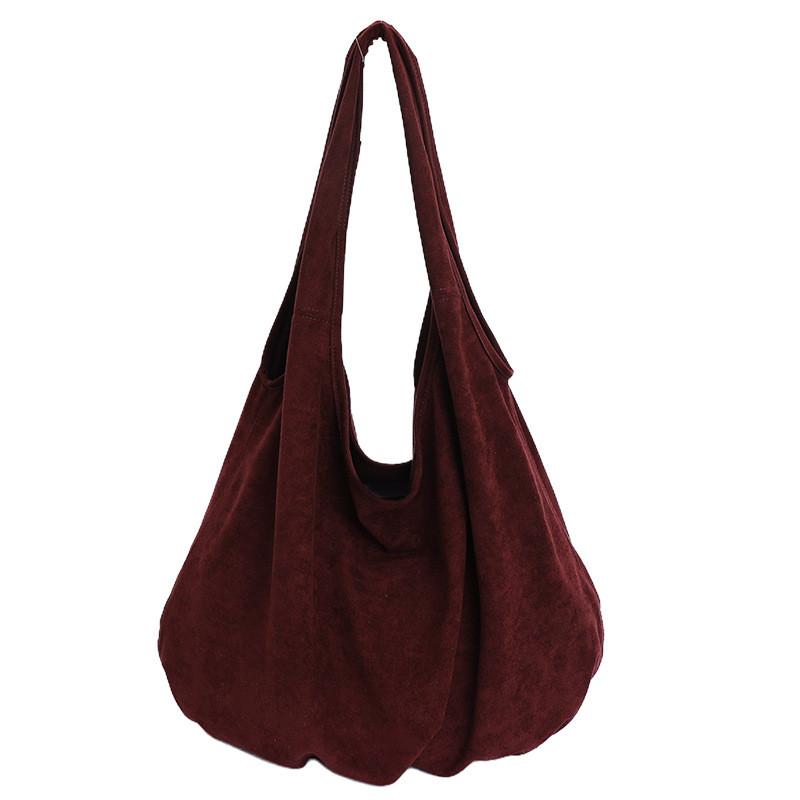 Fashion Suede Shoulder Bag With Leopard Print And Large Capacity For Casual Travel