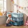 Children's Toy Organizer, 3-Tier, 6 Drawers, Plastic Boxes, 75 x 37 x 56.5 cm, Blue
