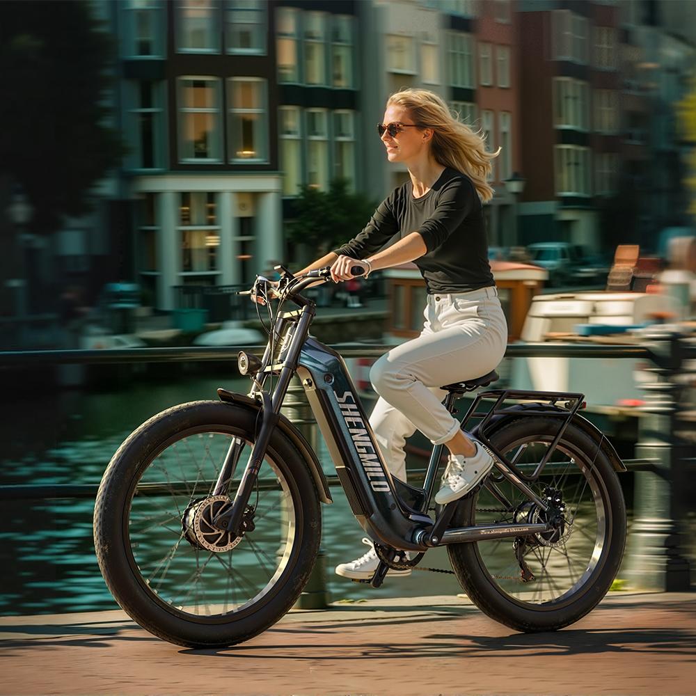 Shengmilo S700 PRO Long Range Electric Bike 48V 25Ah, 80-90km, 2000W Dual Motor, 26x3.0 Fat Tires, Shimano 7-Speed