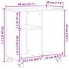 vidaXL Beistelltisch mit Rollen Artisan Eiche 50x30x55cm Holzwerkstoff