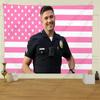 Polizisten-Tribut-Wandteppich Patriotisches Amerikanisches Flaggen-Design Perfekt für Wohnzimmerdekoration Moderner Stil Verschönern Sie Ihren Raum