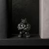3D Printed Muscle Bear Statue Matte Black Fitness Ornament for Office Bookshelf Gym