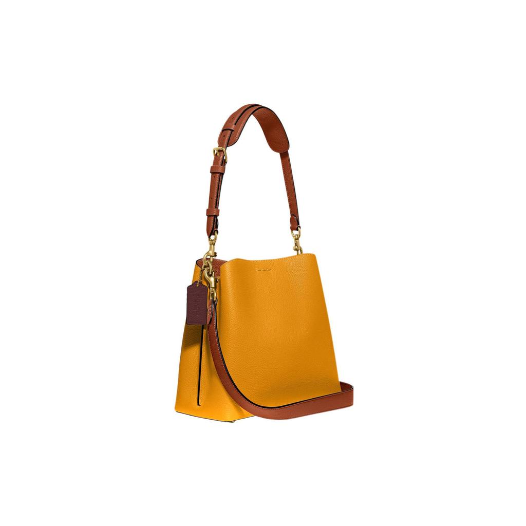Coach Willow 23 Gold Multi-Functional Pocket Pebbled Leather Bucket Bag Women Bags Yellow C3766-B4SZ9