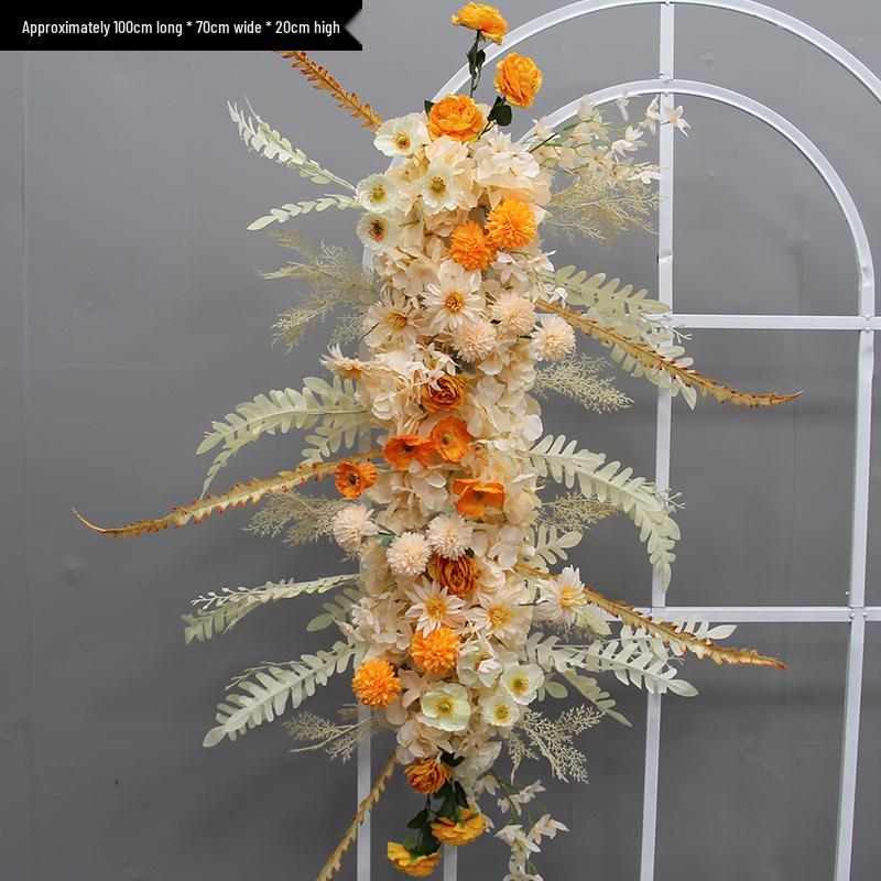 Blumen Kunstseide Blumenstreifen Set: Lange Hängegang-Anordnung & Hochzeitsaal-Dekor