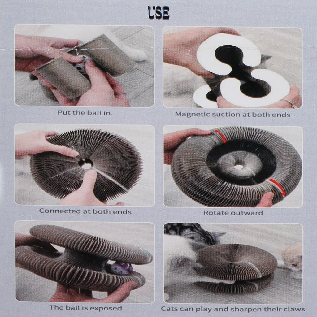 Magischer Organ Katzenkratzbrett Langlebiger Runder Wellpappe Kratzbaum Spielzeug für Katzen Krallen schärfen Krallenschaber Matte Katzen Zubehör