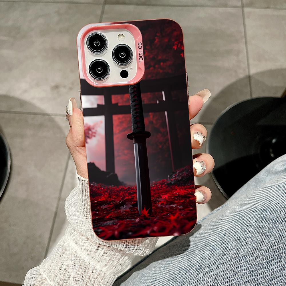 

Katana Samurai Ronin Sakura Phone Case for iPhone 17 16 15 14 13 12 11 X XR XS 8 7 Air Pro Max Plus Translucent Pink Cover iPhone 12 Pro Max